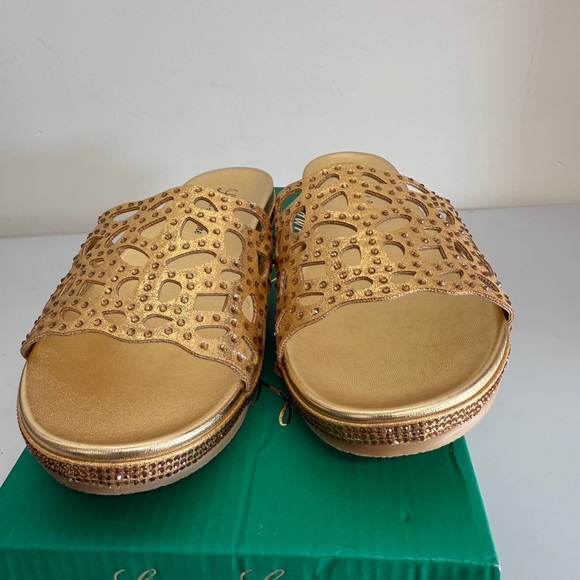 lauren larraine Byanka Gold sandals womens 8 - Picture 4 of 6
